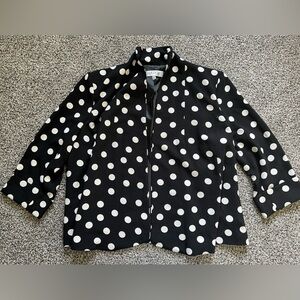 Kasper Women’s Size 12 Black and White Polka Dot Blazer Jacket